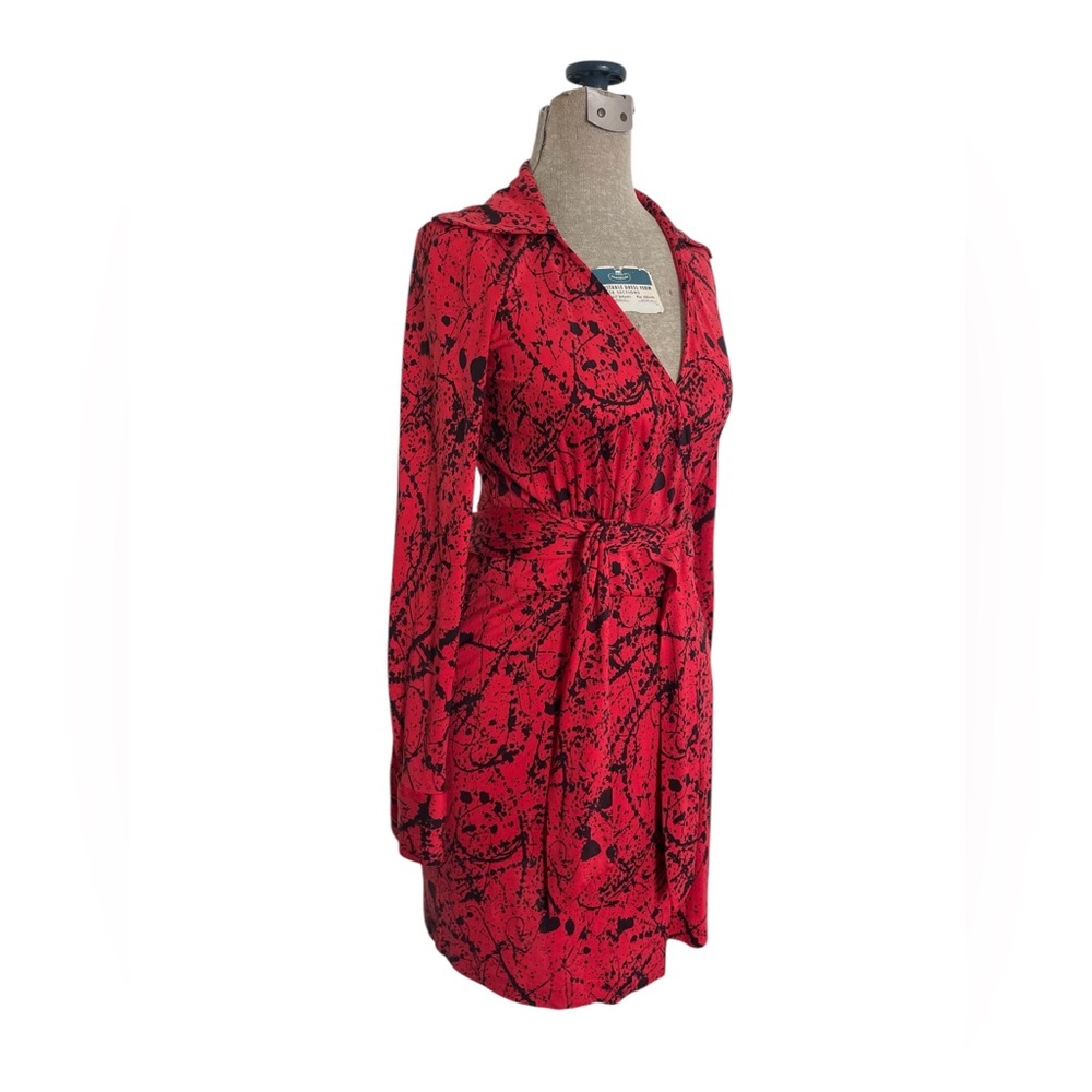 Vintage Diane Von Furstenberg Silk Splatter Wrap Dress